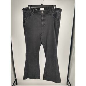 Ava‎ & Viv Womens Jeans Plus 20 High Rise Flare Leg Relaxed Denim Stretch Black